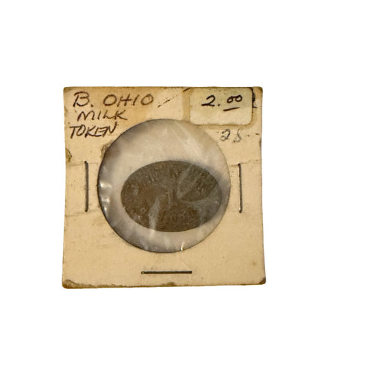 Vintage B. Ohio Milk Token 1 Pint Good For Dairy Bottle Ohio Trade Token
