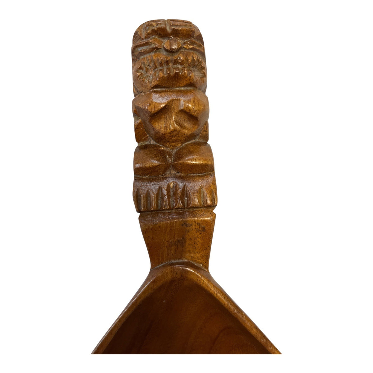 Vintage Emesco Carved Wood Tiki Divided Serving Bowl 22 Inch MCM Polynesian