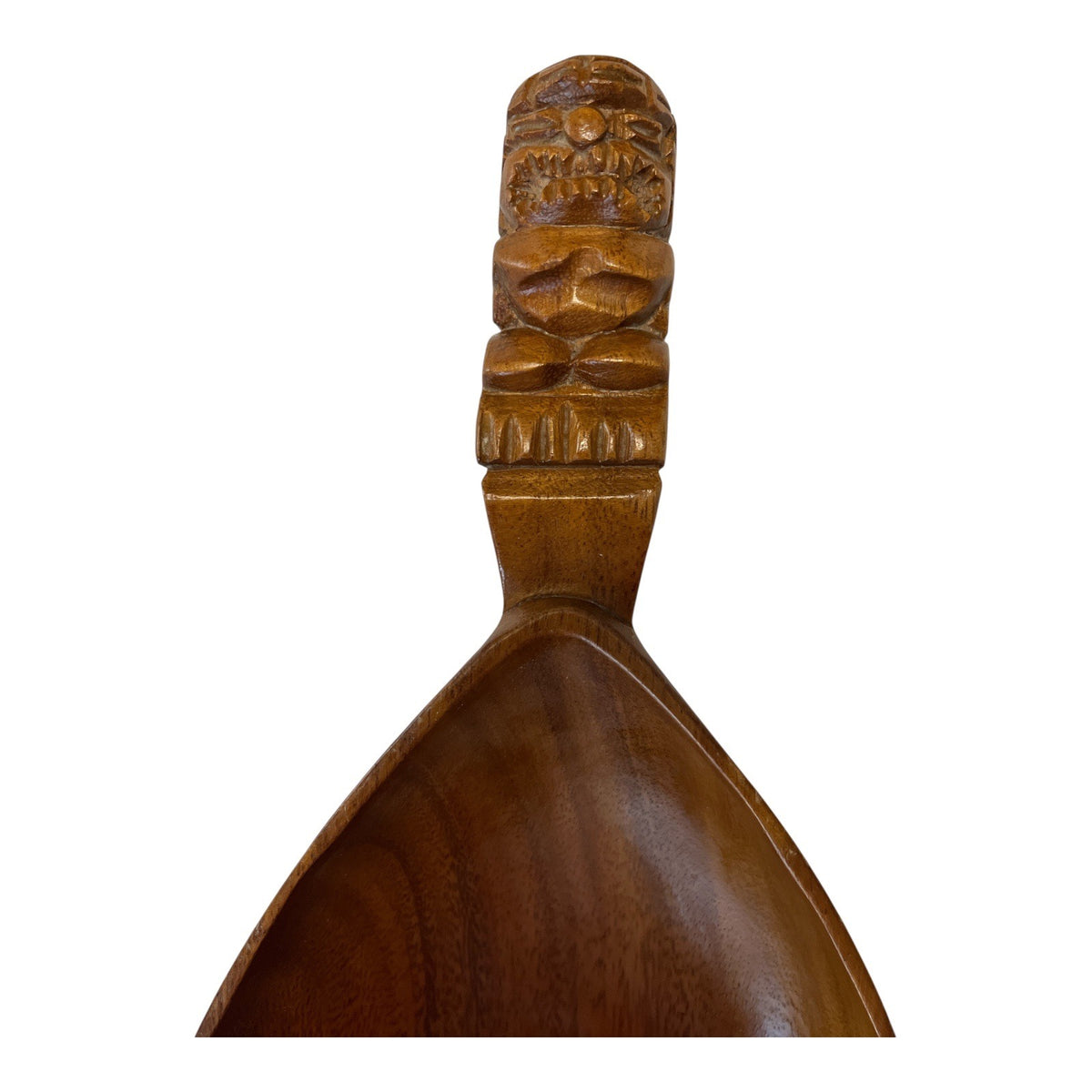 Vintage Emesco Carved Wood Tiki Divided Serving Bowl 22 Inch MCM Polynesian
