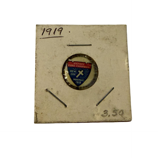 Antique 1919 Victory Fund Campaign New Era Movement Celluloid Pinback Button Bastian Bros