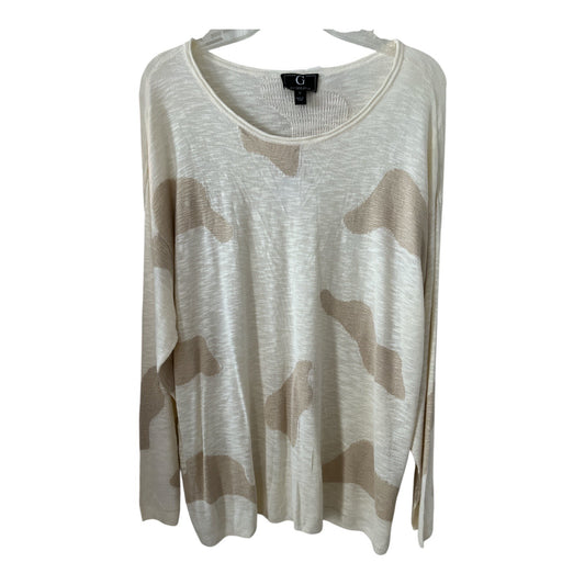By Giuliana Women’s Cream Long Sleeve Sweater - Size 1X, Abstract Pattern, Plus Size, NWT
