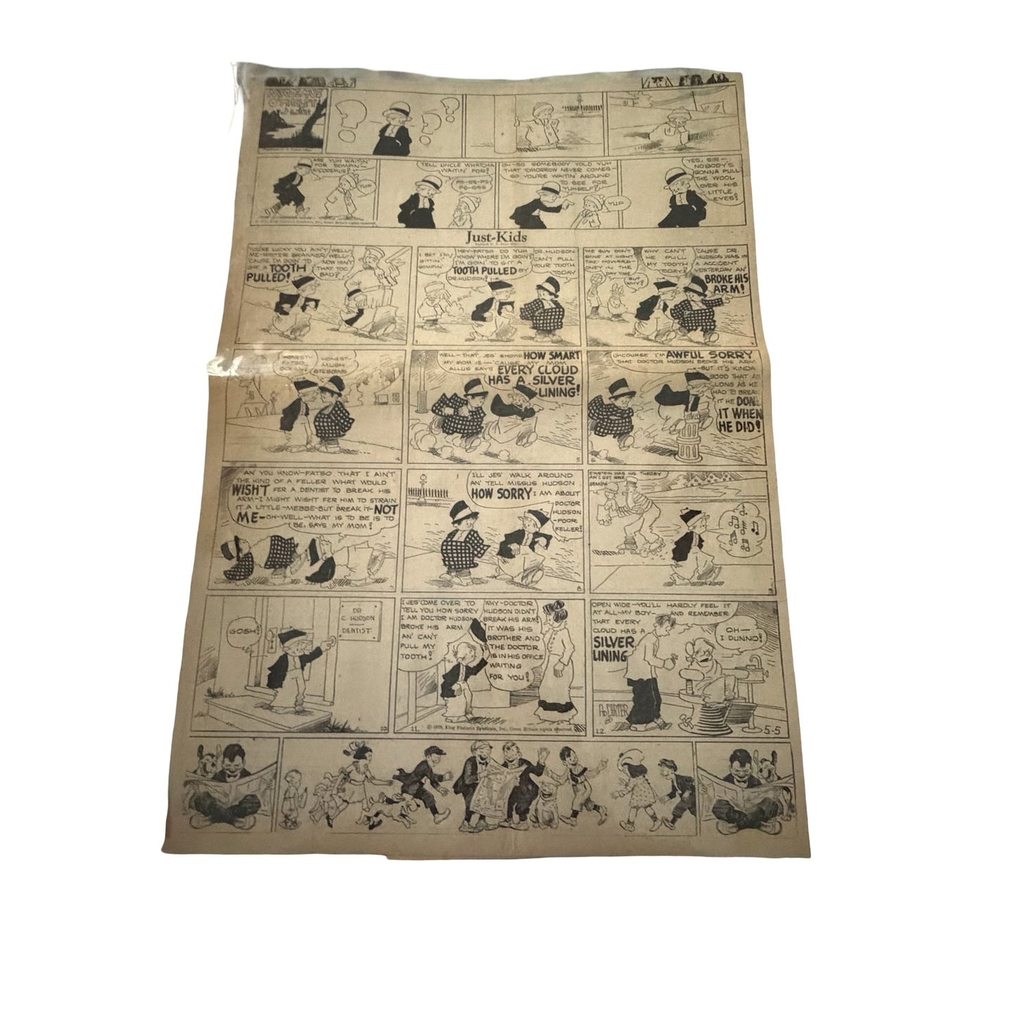 Vintage 1929 Sunday Comics Newspaper Pages Little Orphan Annie Just Kids Tillie 23.5x30