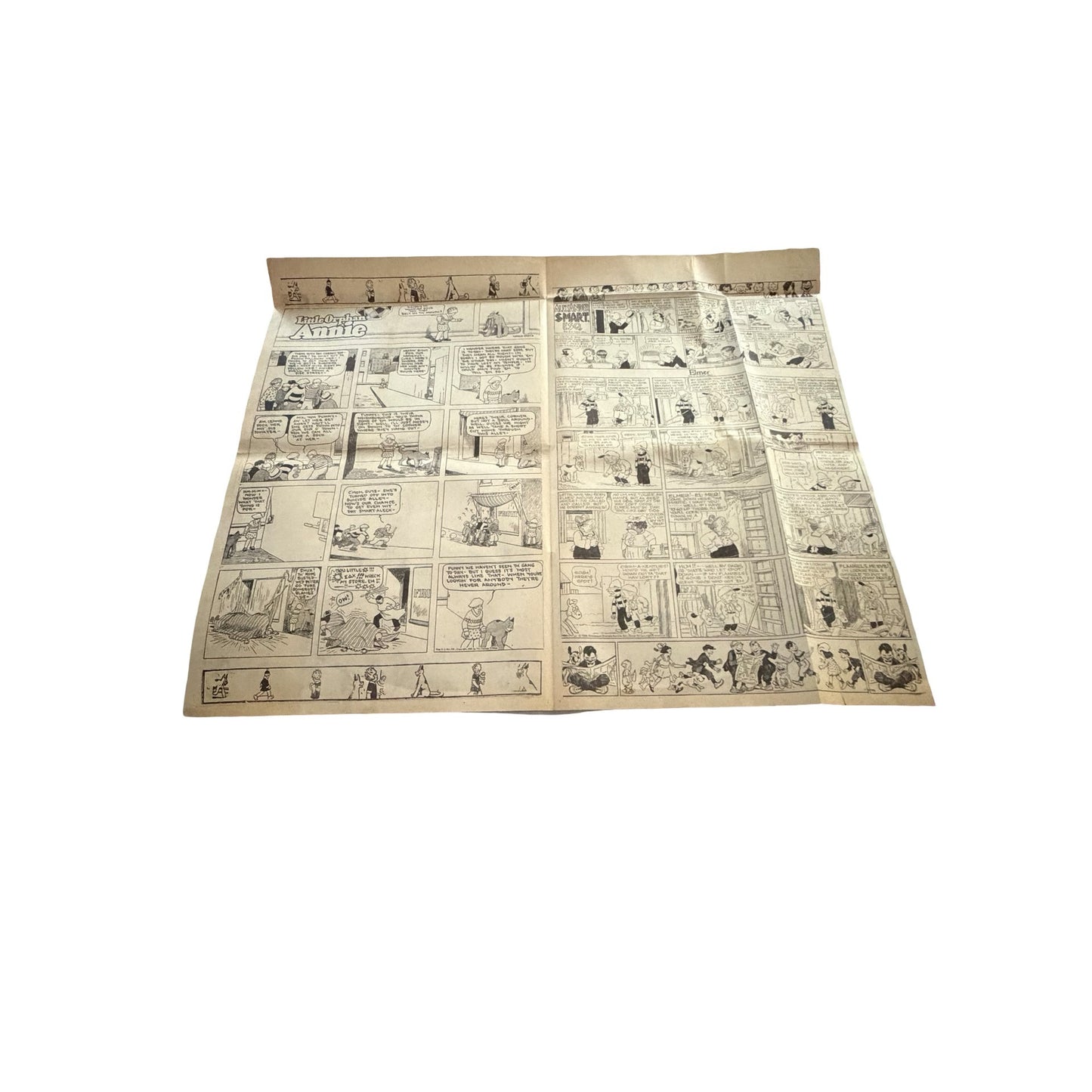 Vintage 1929 Sunday Comics Newspaper Pages Little Orphan Annie Just Kids Tillie 23.5x30