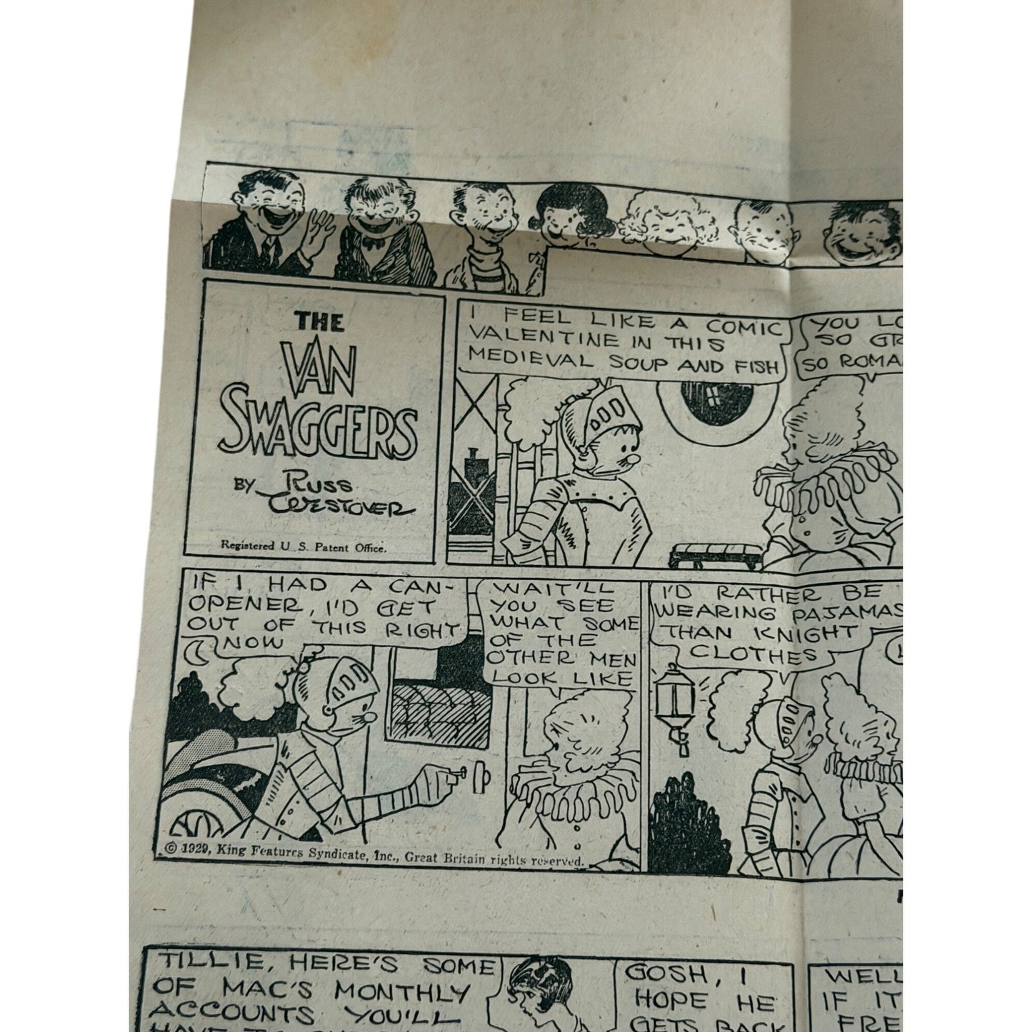 Vintage 1929 Sunday Comics Newspaper Pages Little Orphan Annie Just Kids Tillie 23.5x30