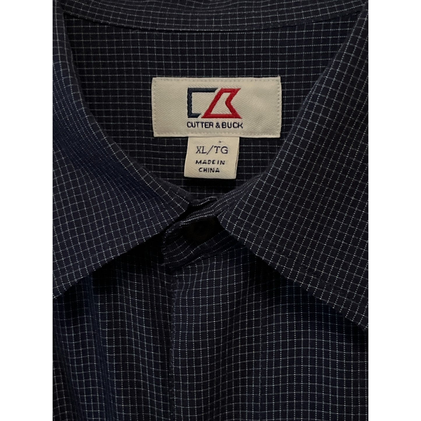 Cutter & Buck Ole Miss Rebels Button Down Shirt Mens XL Gray Check Short Sleeve