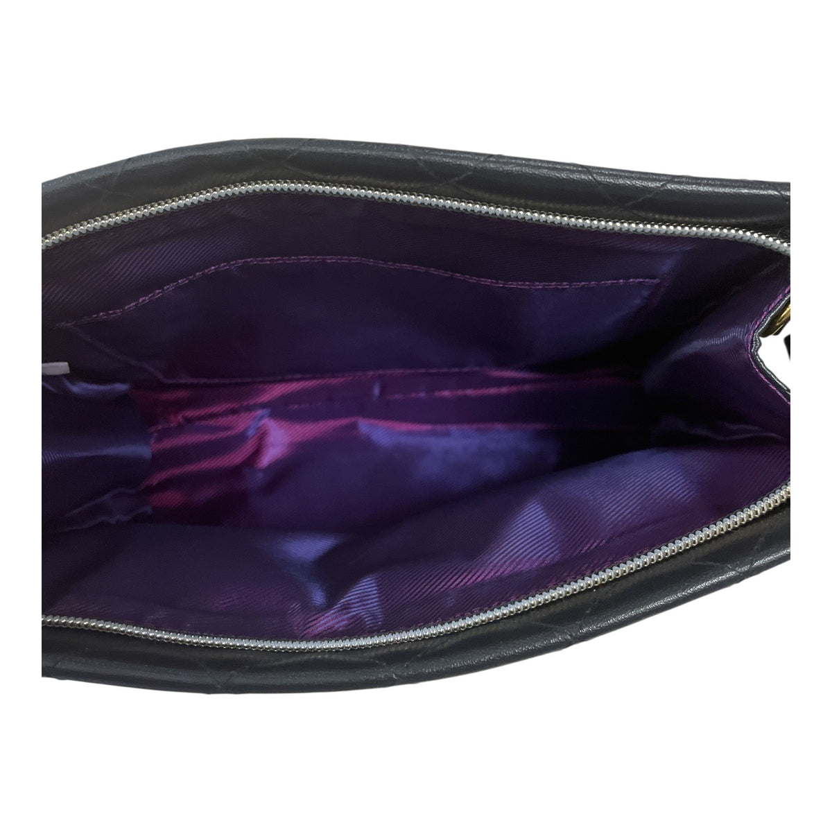 Younique Black Quilted Crossbody Clutch Purse Gold Tone Hardware