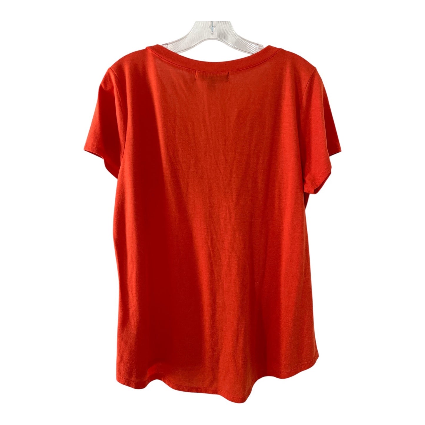 Absolutely Famous Embroidered Boho Top XL Orange Short Sleeve