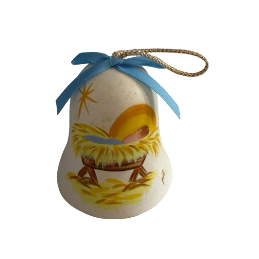Vintage Sandstone Creations Nativity Bell Ornament Hand Painted Christmas Decor Arizona