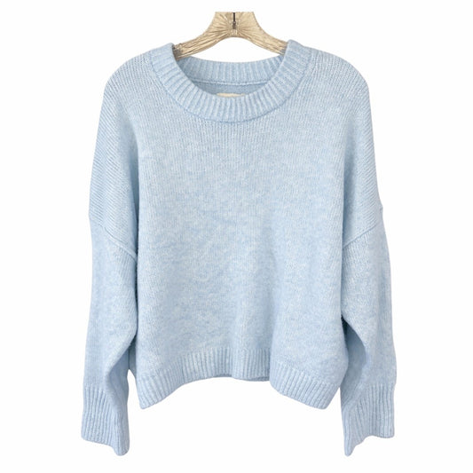 Abercrombie & Fitch Light Blue Knit Sweater XL Oversized Crewneck