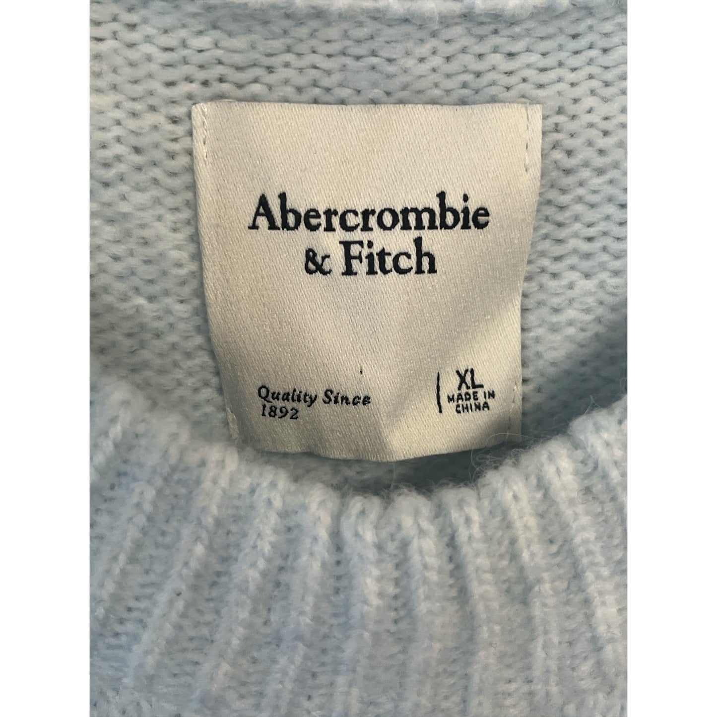 Abercrombie & Fitch Light Blue Knit Sweater XL Oversized Crewneck