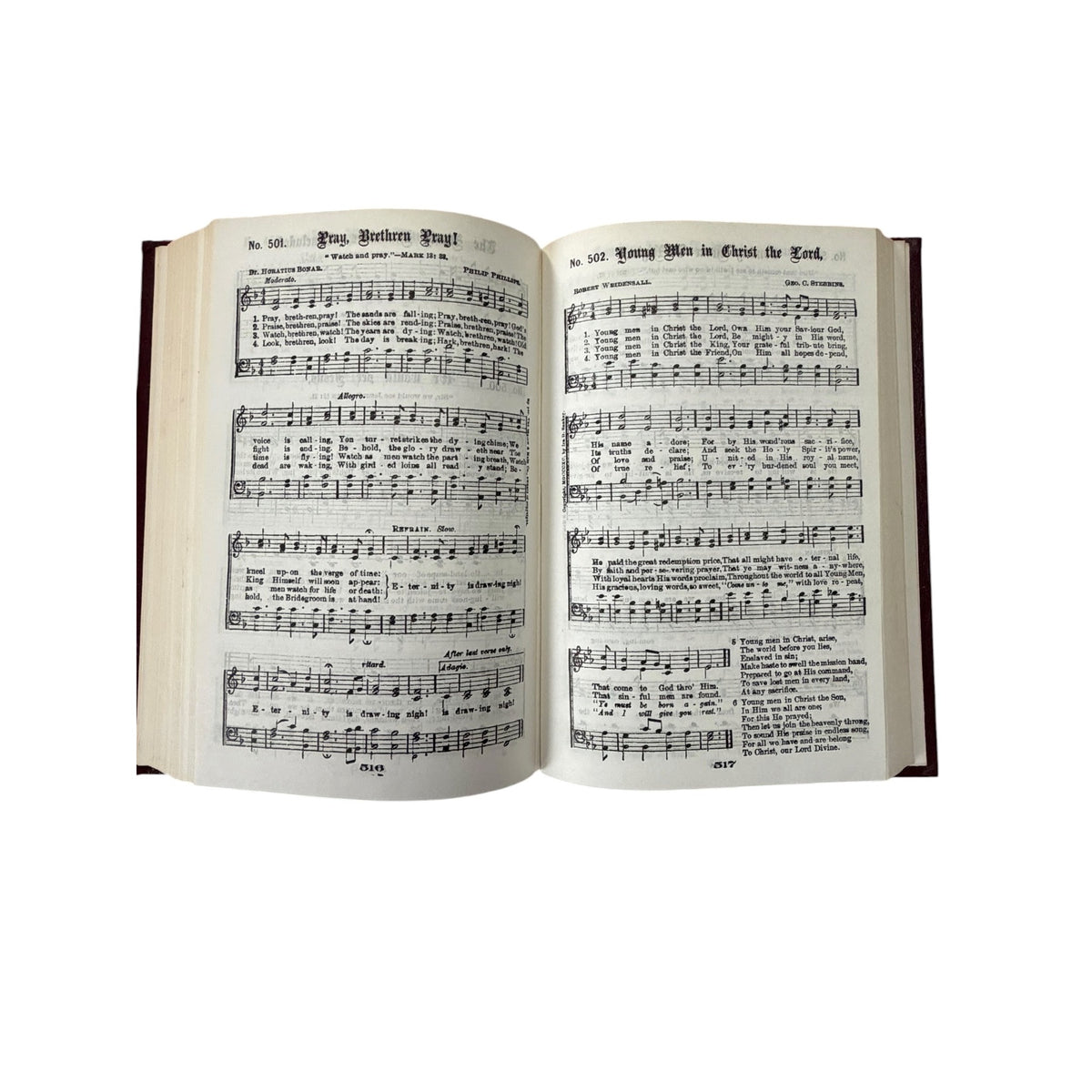 Vintage 1966 Gospel Hymns Numbers 1 to 6 Revised hardcover hymnal published by Gospel Hymn Publishing Company, Grabill, Indiana