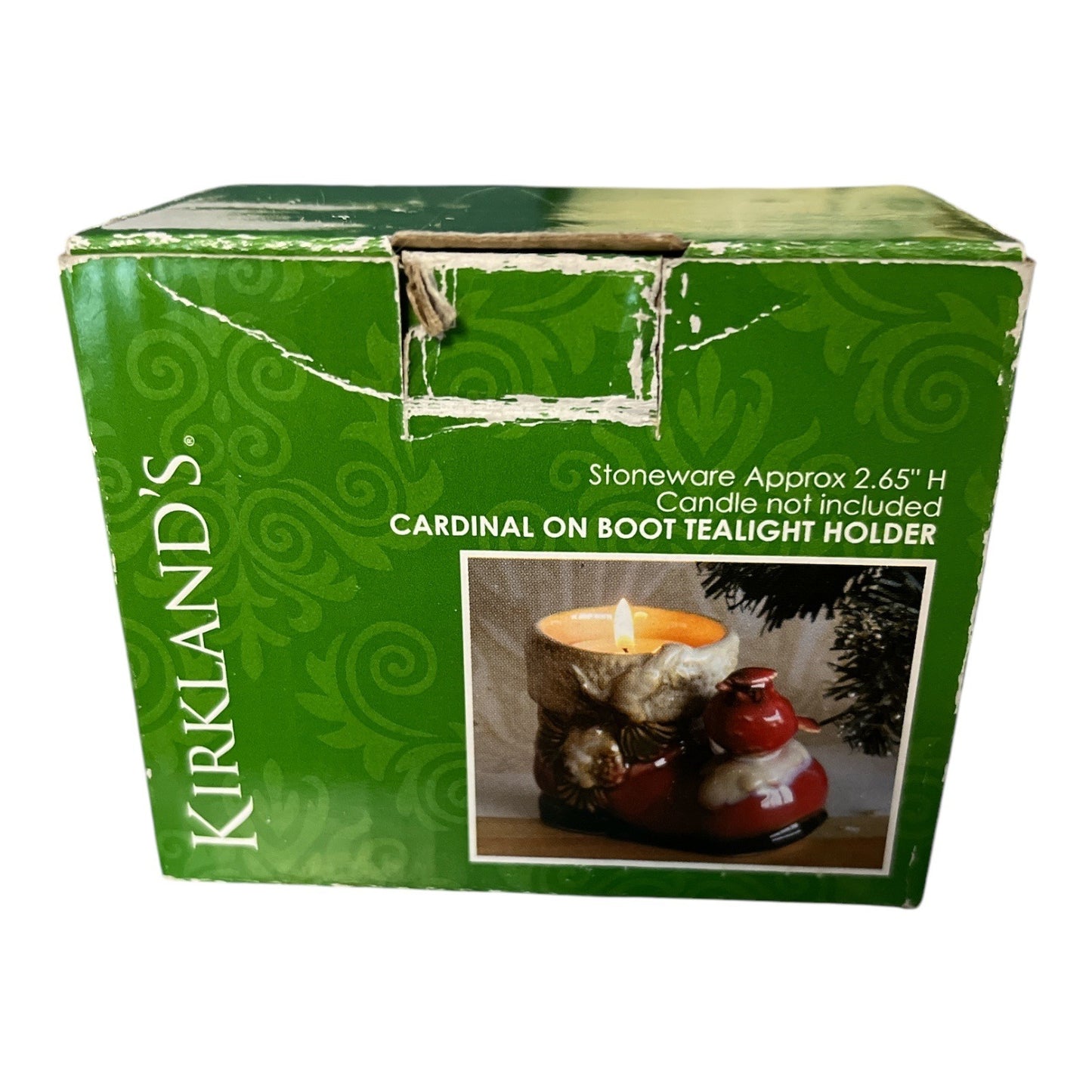 VTG Kirkland's Cardinal on Santa Claus Boot Tealight Holder – Rustic Festive Decor