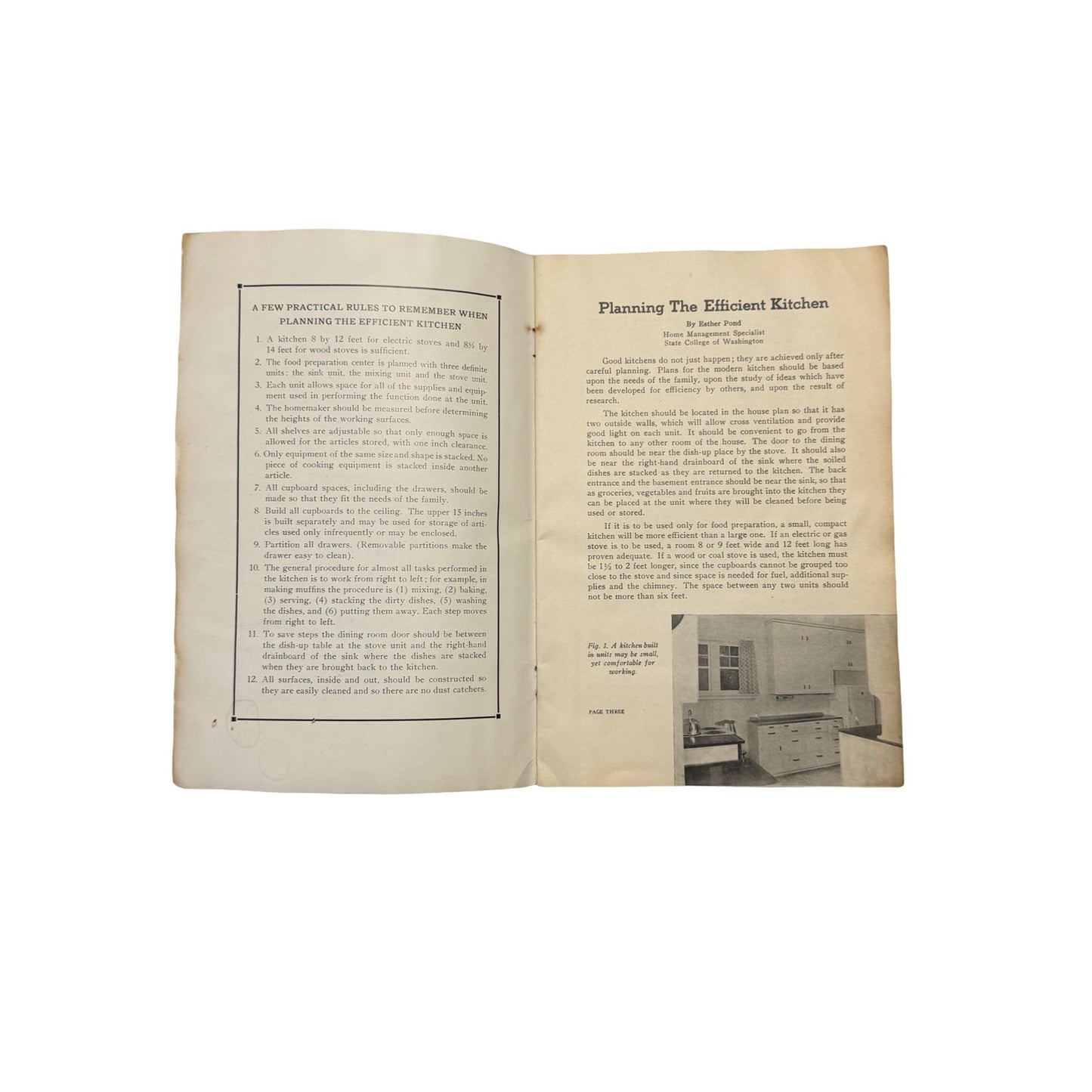 1939 Planning the Efficient Kitchen Washington State College Extension Bulletin 247