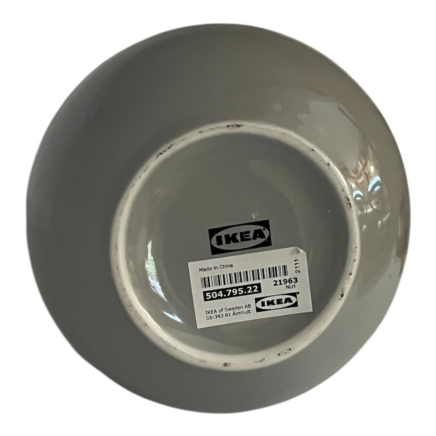 IKEA Modern Glossy Gray Ceramic Vase – 10 x 5 x 2.5 Inches