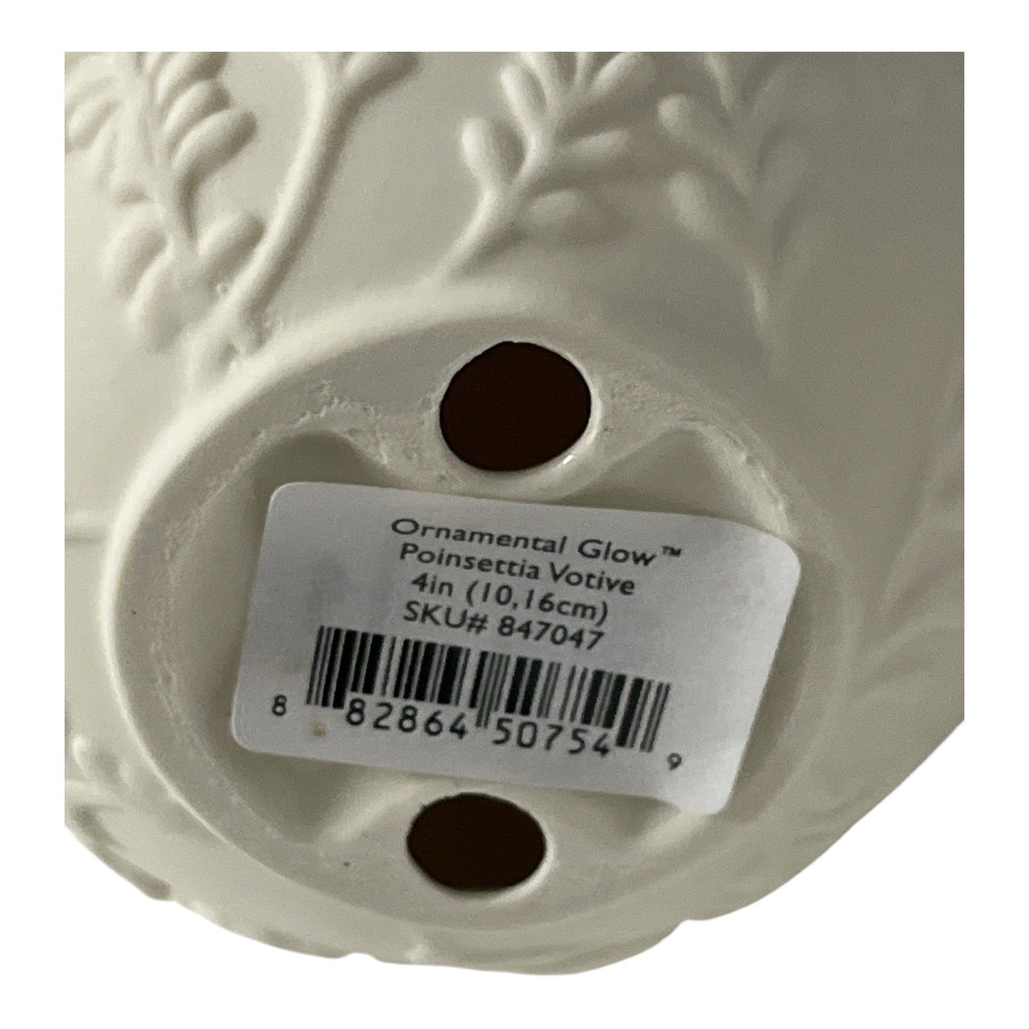 Lenox Ornamental Glow Poinsettia Votive Candle Holder 4 Inch Ivory Porcelain