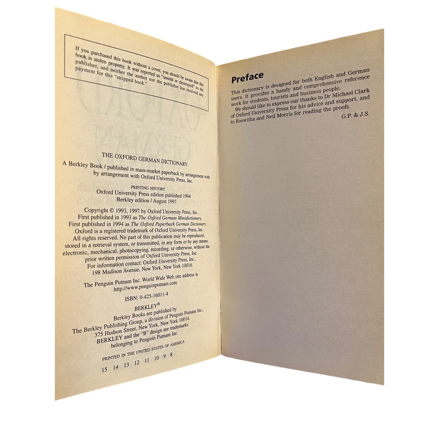 The Oxford German Dictionary German English English German Paperback