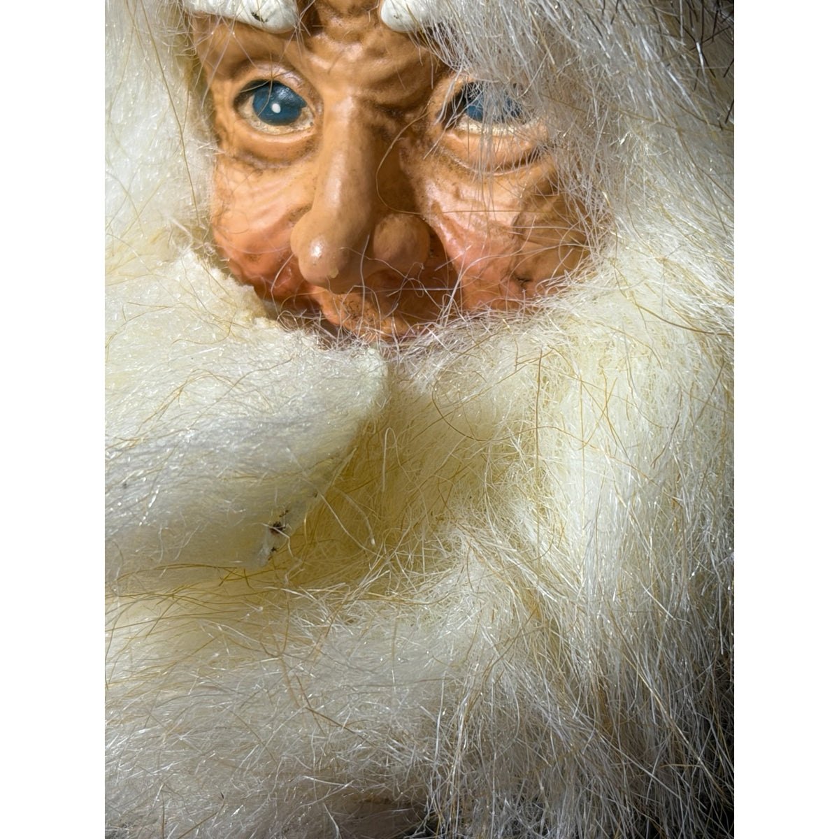 Vintage 18 Inch Woodland Santa Father Christmas Green Velvet with Red Cardinal