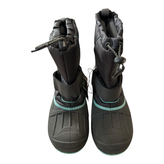 Cat & Jack Kids Winter Snow Boots Black Teal Thermolite Size 3 NWT