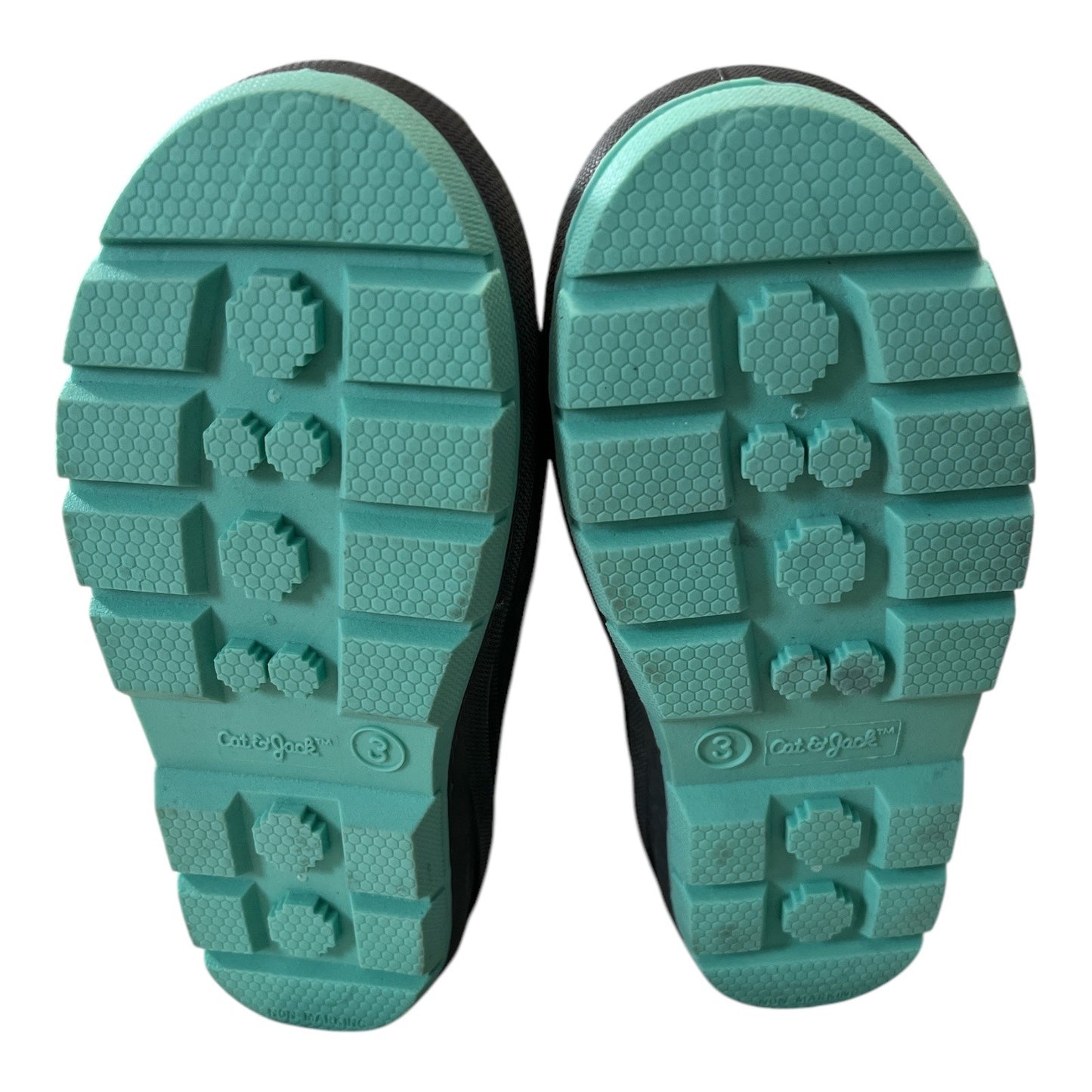 Cat & Jack Kids Winter Snow Boots Black Teal Thermolite Size 3 NWT