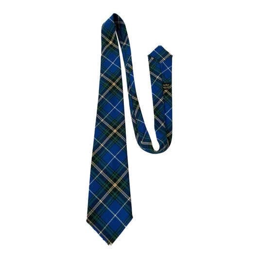 Vintage Inveresk Tartan Necktie – Blue & Green Plaid