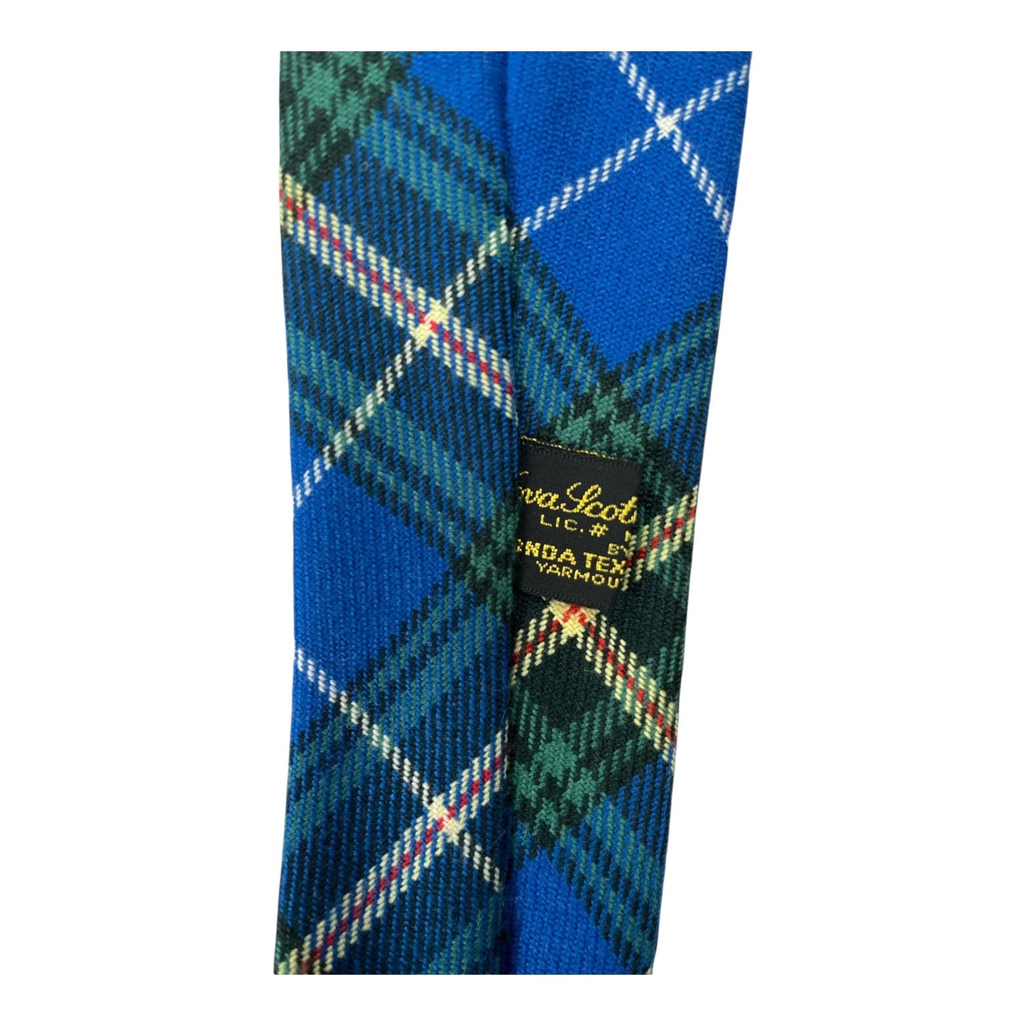 Vintage Inveresk Tartan Necktie – Blue & Green Plaid