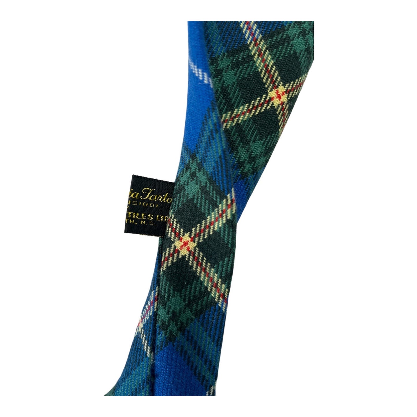 Vintage Inveresk Tartan Necktie – Blue & Green Plaid