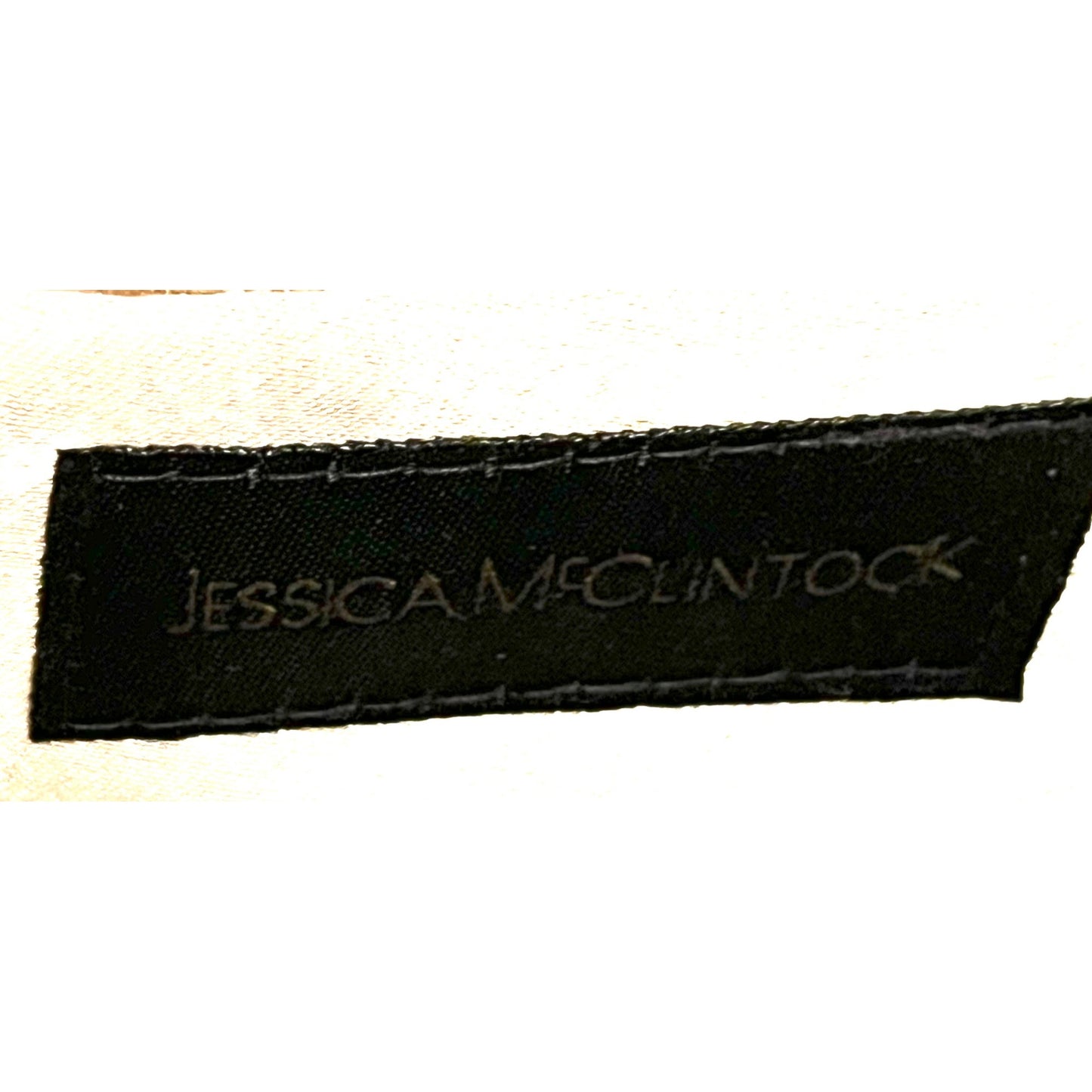 Jessica McClintock Metallic Gray Gold Shimmer Evening Clutch Purse Chain Strap