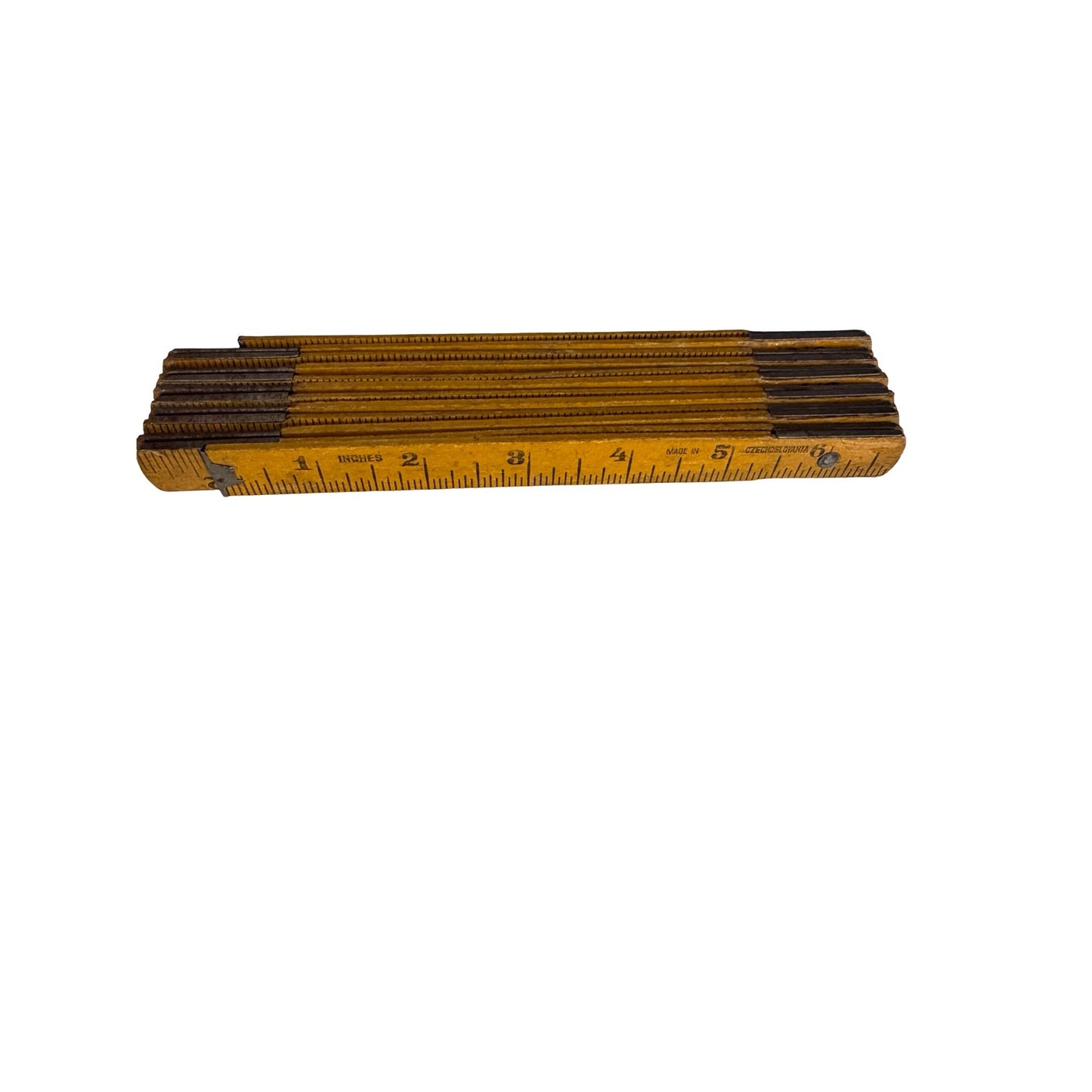 Vintage Folding Carpenter's Rule 72" Wood Measuring Stick Made in Czechoslovakia