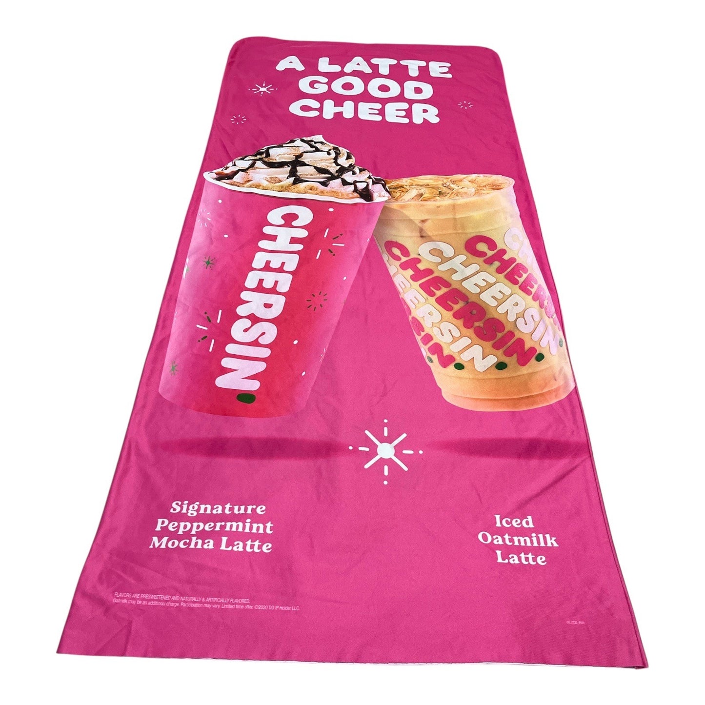 Dunkin’ Donuts “Cheersin” Body Pillow Cover – 2020 Holiday Promo – Latte & Donut Graphics – 53” x 24”