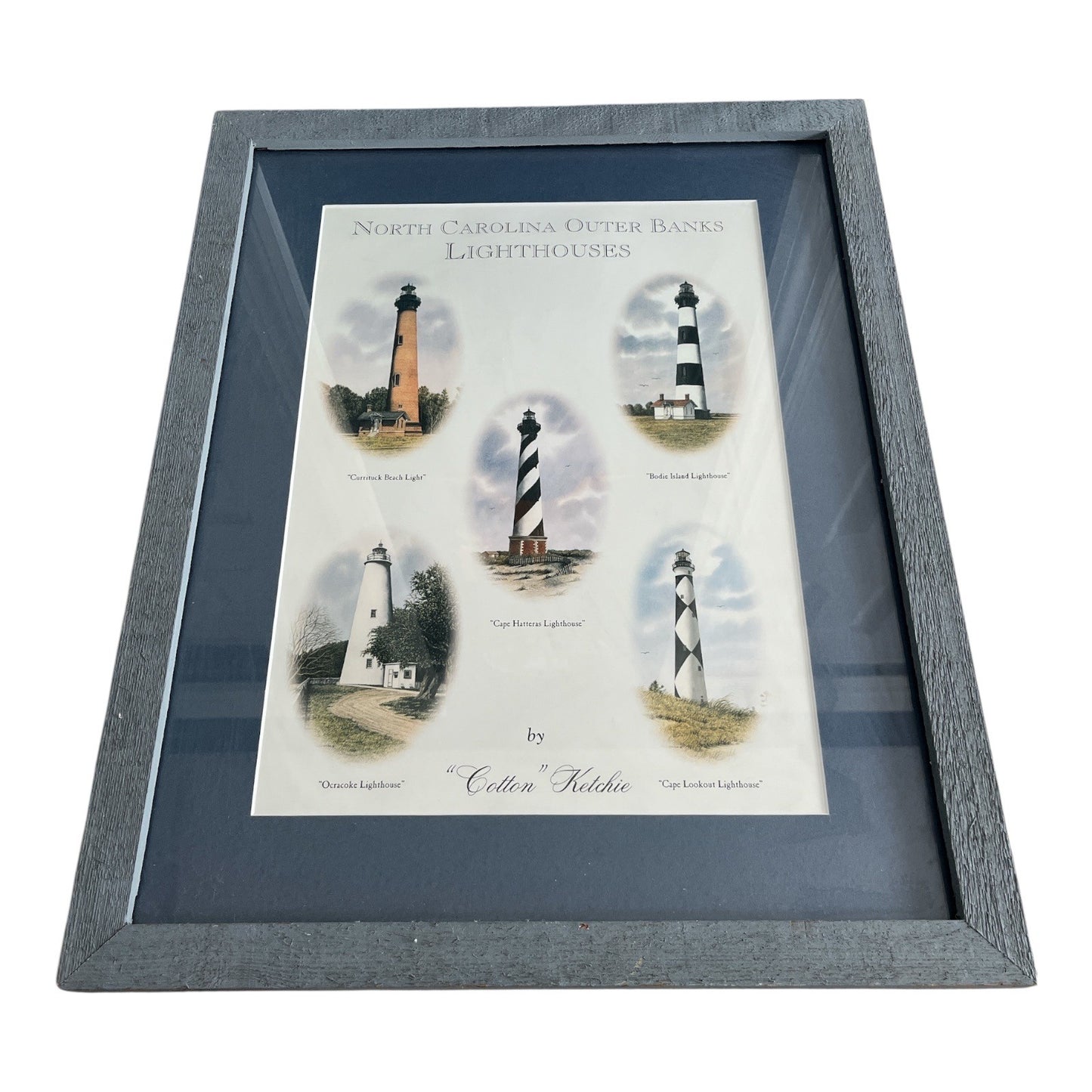 Framed Cotton Ketchie Print – North Carolina Outer Banks Lighthouses