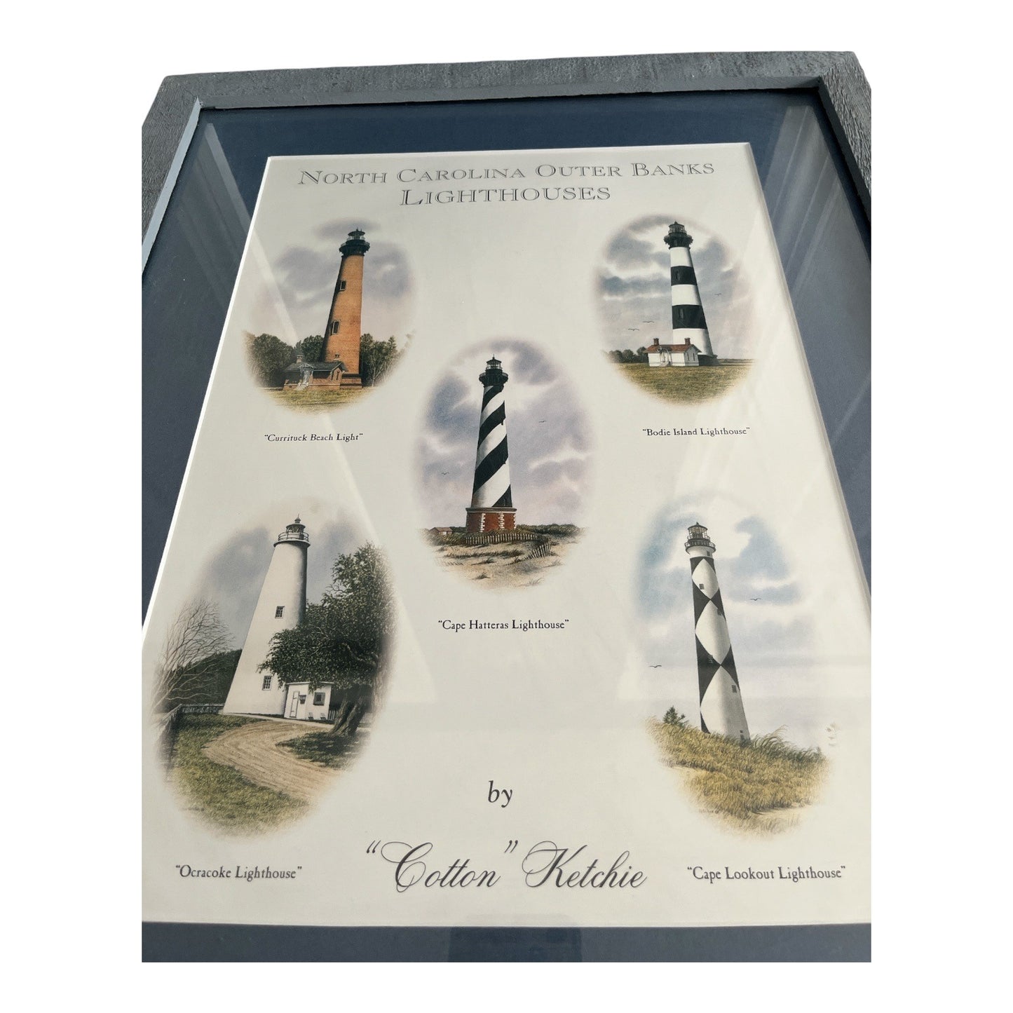 Framed Cotton Ketchie Print – North Carolina Outer Banks Lighthouses