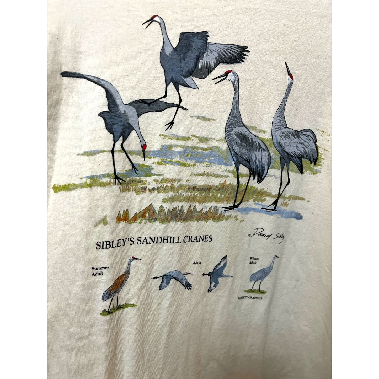 Vintage Sibley’s Sandhill Cranes T Shirt Liberty Graphics Gildan 2XL
