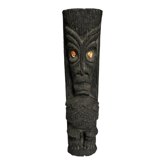 Vintage Coco Joe’s 6” Tiki God Figurine – Hawaiian Lava Rock with Shell Eyes – Polynesian Statue – 1960s Souvenir