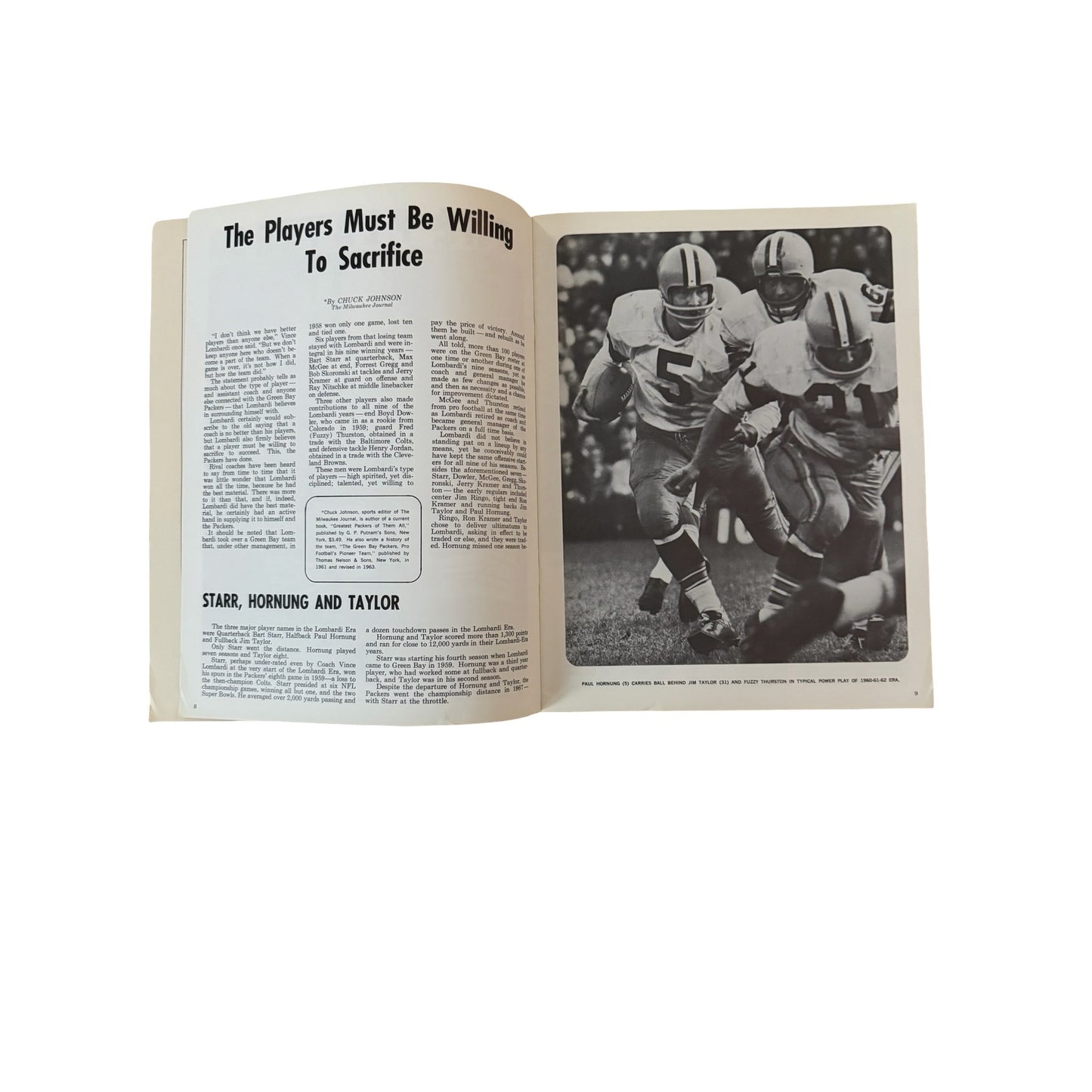 The Lombardi Era and the Green Bay Packers 1959-67 Vintage Booklet