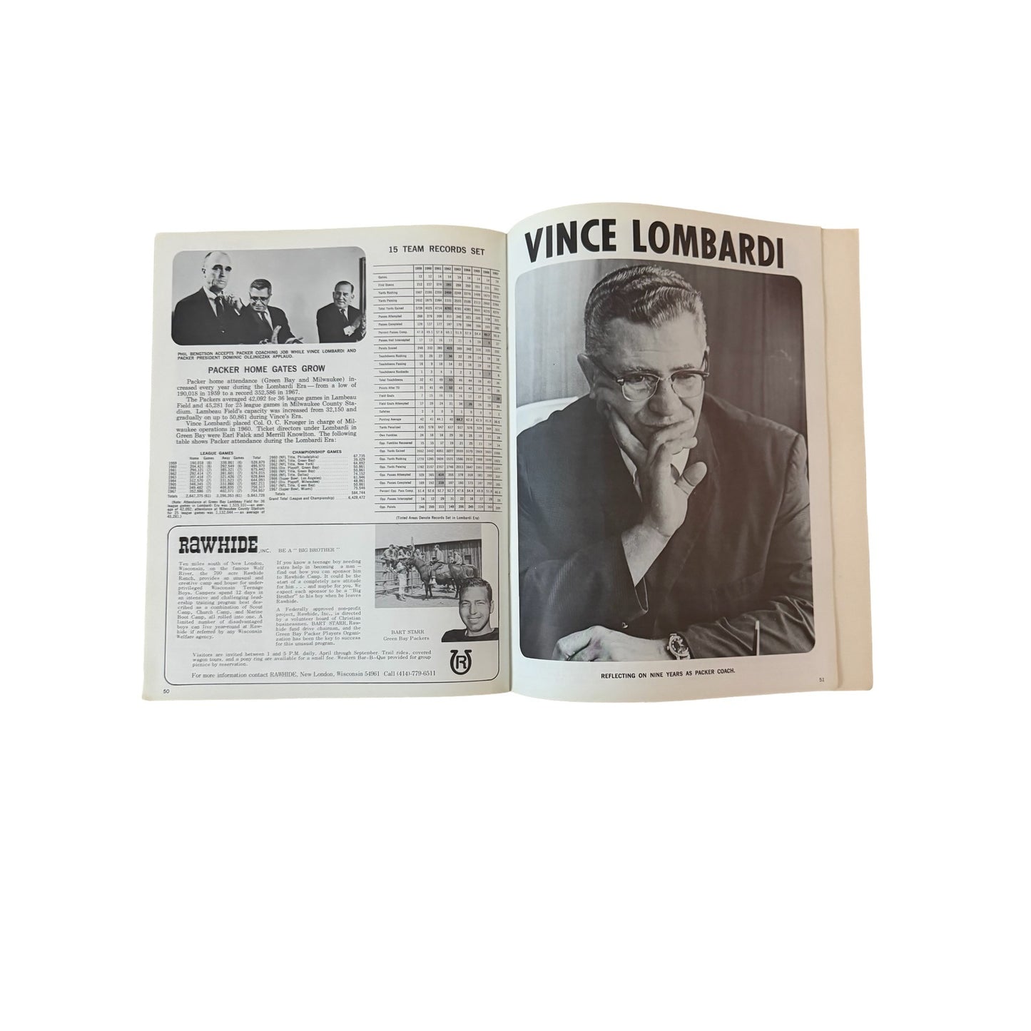 The Lombardi Era and the Green Bay Packers 1959-67 Vintage Booklet