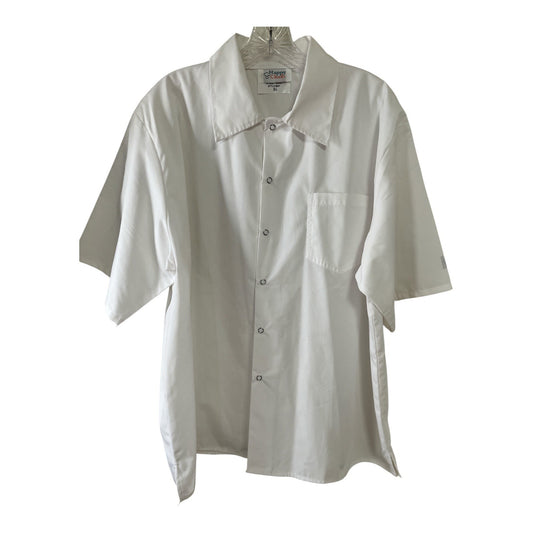 Vintage Happy Chef White Short Sleeve Chef Shirt – Style #501 – Size XL – Early 2000s