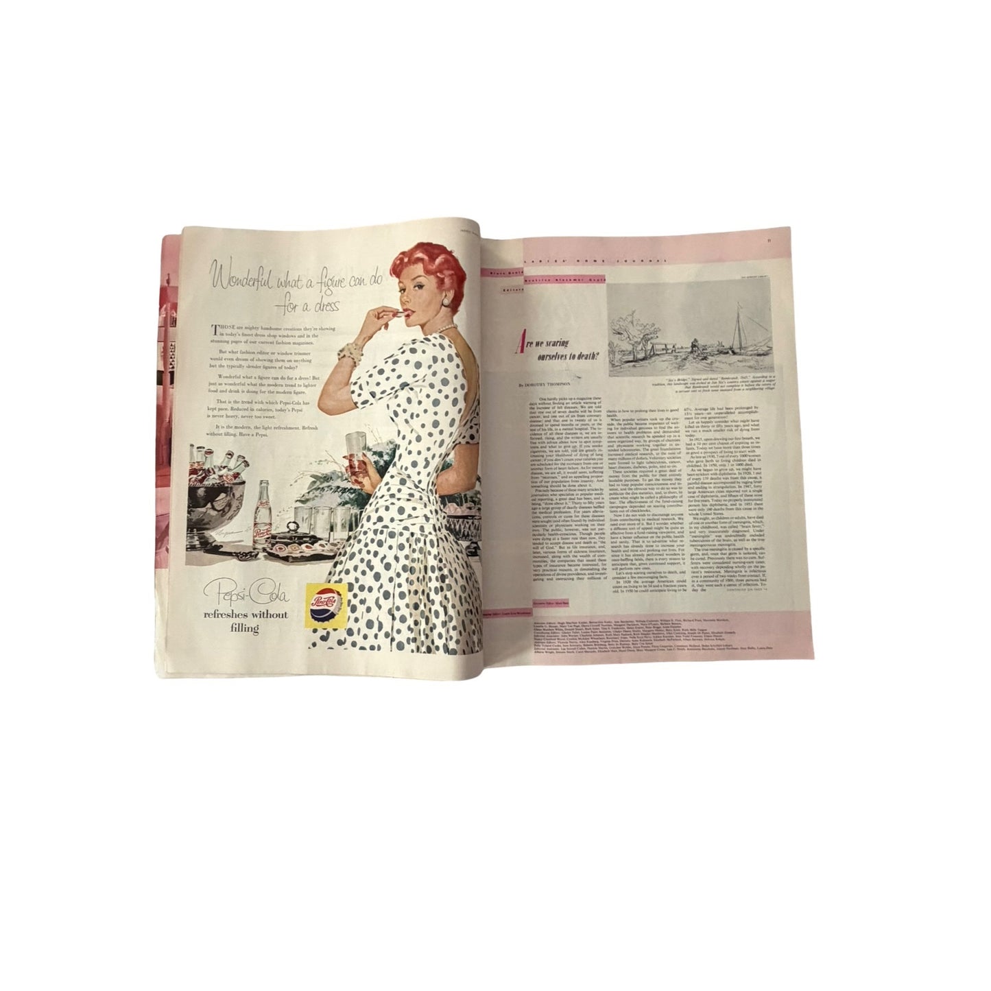 Vintage April 1955 Ladies Home Journal Magazine Princess Beatrix Mid Century Ads Fashion