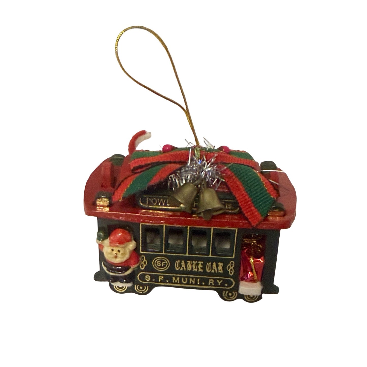 Vintage San Francisco Cable Car Christmas Ornament Powell Hyde SF Muni Railway JEC