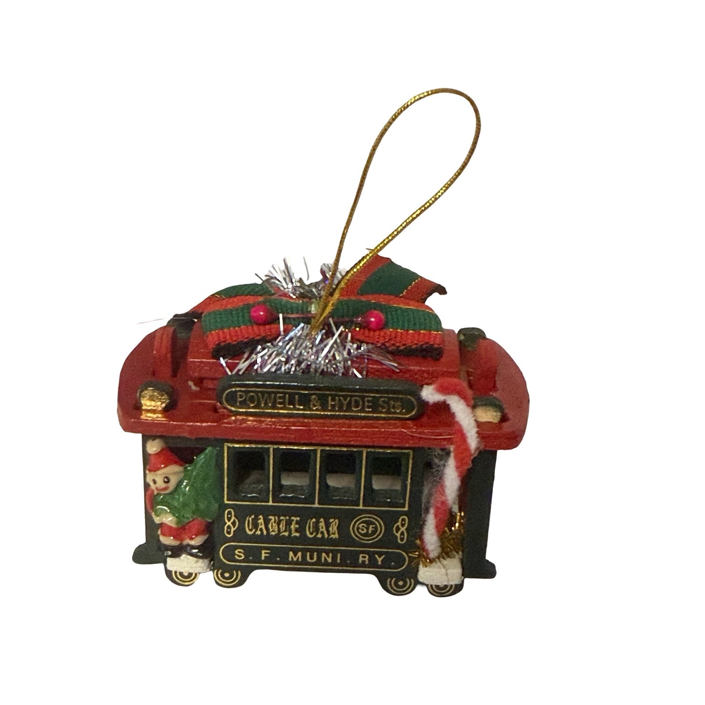 Vintage San Francisco Cable Car Christmas Ornament Powell Hyde SF Muni Railway JEC