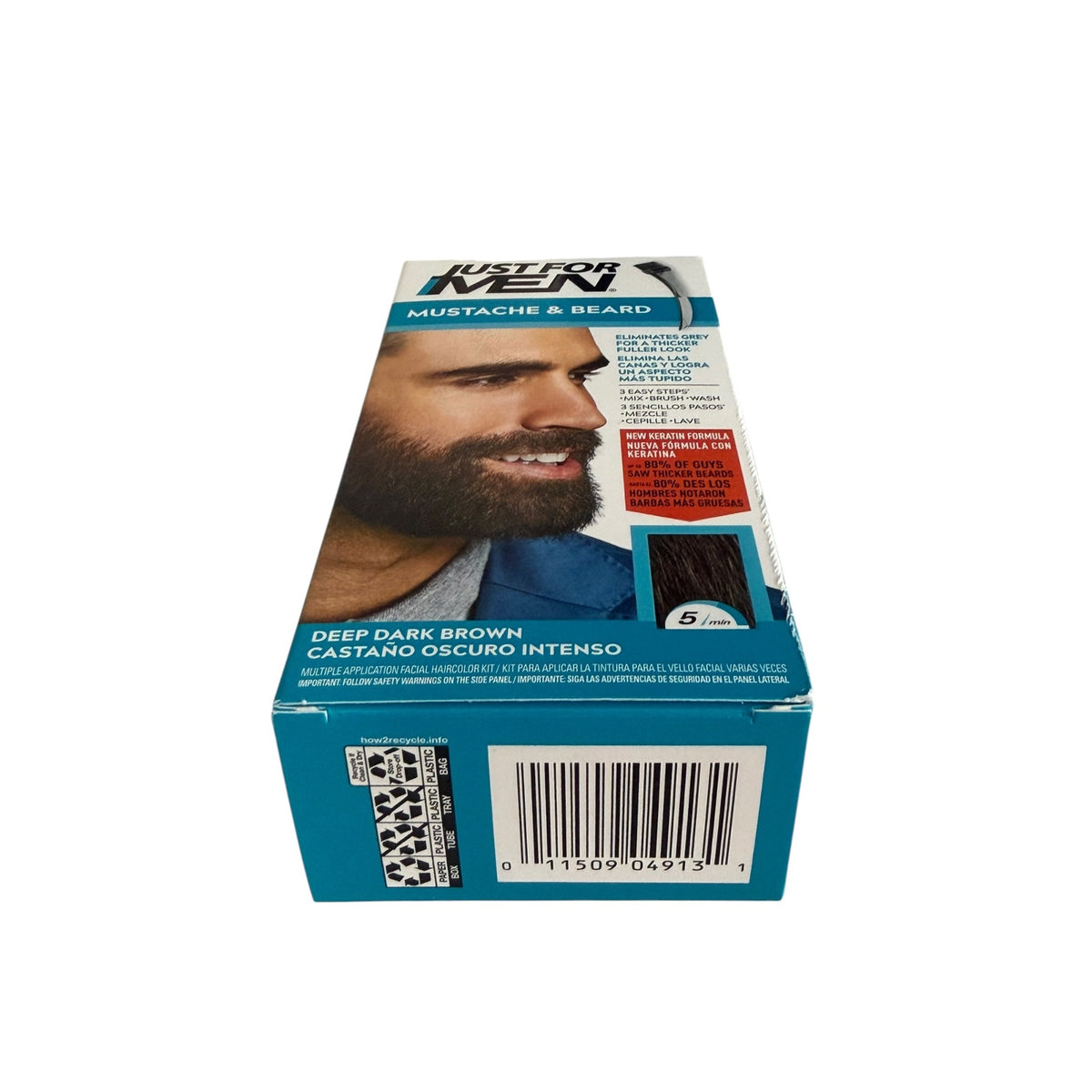 Just For Men Mustache Beard M-46 Deep Dark Brown Hair Color Kit New Sealed