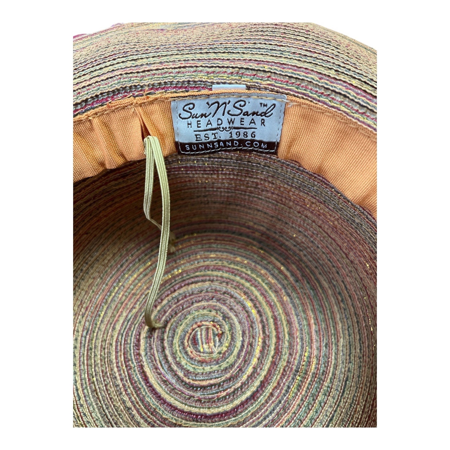 Sun N’ Sand Woven Straw Hat – Multicolor Stripe with Beaded Chain & Starfish
