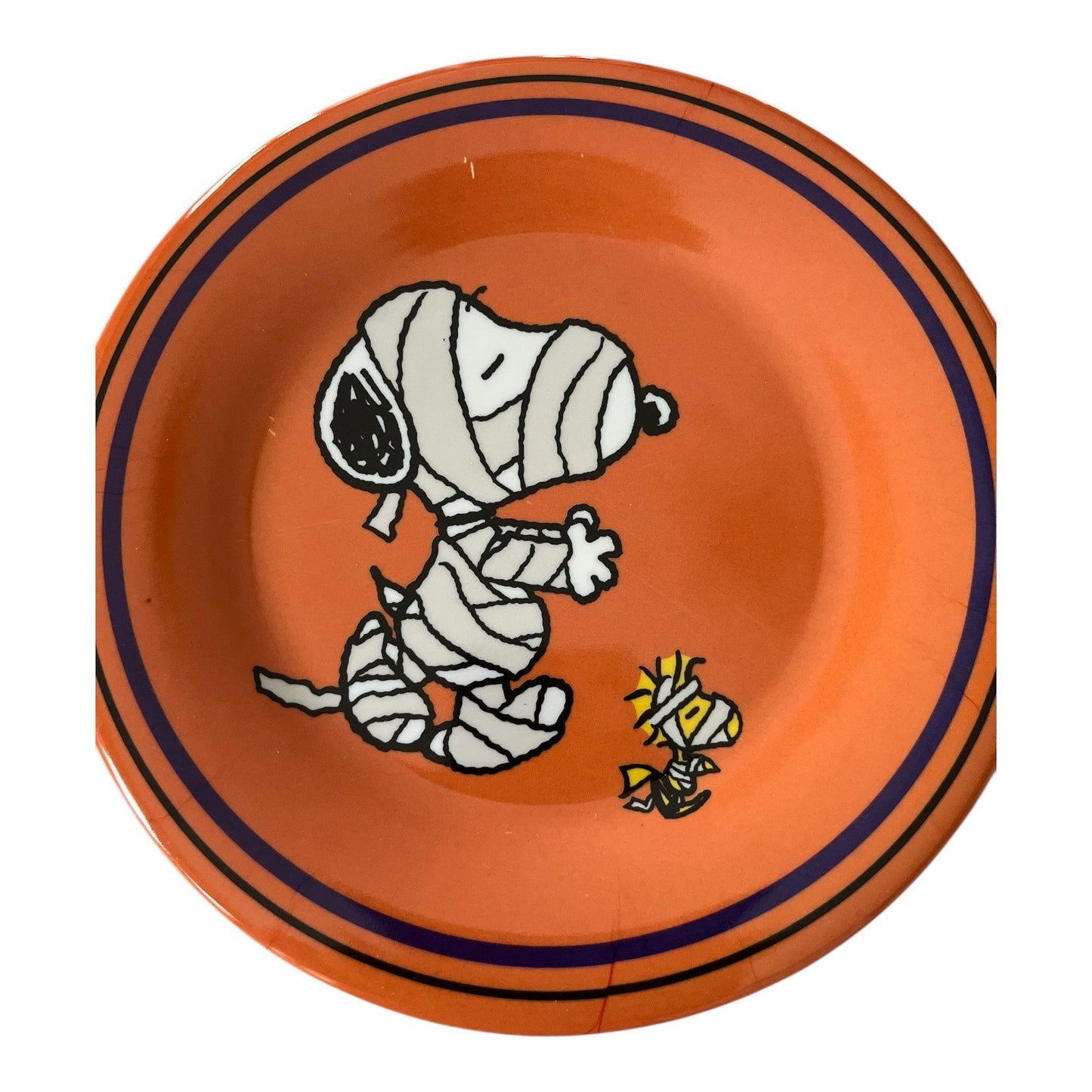 Peanuts Snoopy and Woodstock Halloween Mummy 8" Plates – Set of 4 by Gibson Overseas, 2019