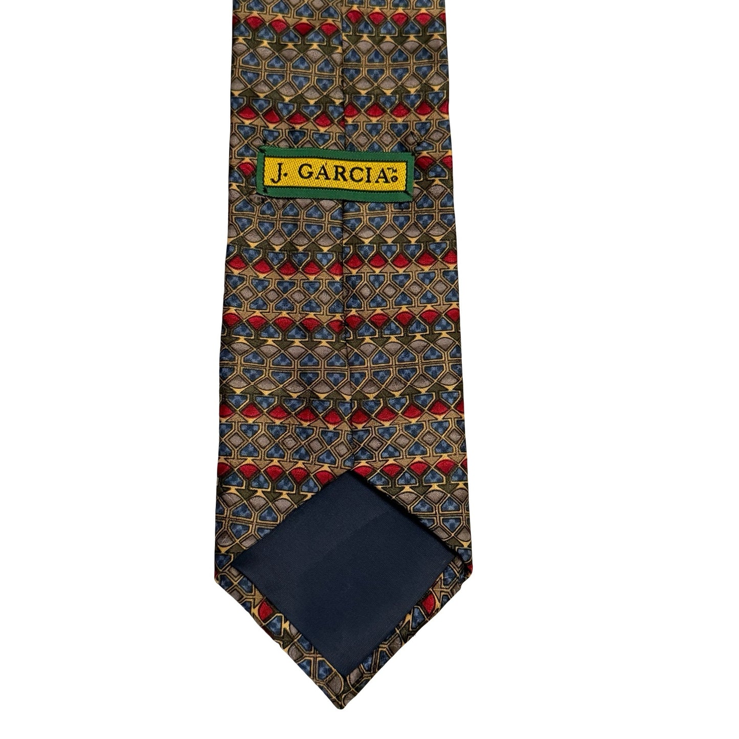 J. Garcia Jerry Garcia 100% Silk Necktie Geometric Abstract Mosaic Art Tie