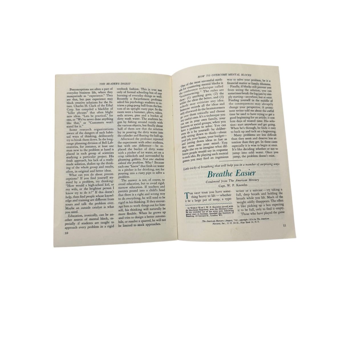 1958 Reader's Digest Five Helps to Better Health General Motors GM Employee Booklet