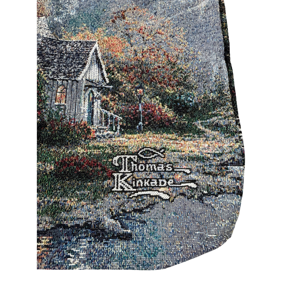 Thomas Kinkade Mohawk Home Woven Tapestry Tote Bag Church Made in USA 16x17