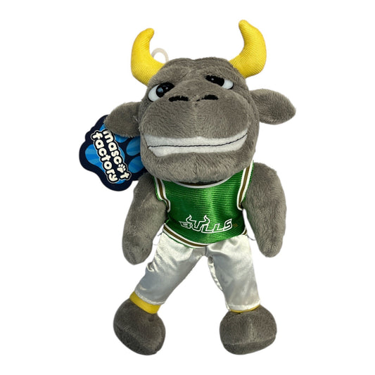 USF Bulls Mascot Plush Toy – Rocky the Bull – Green & White Uniform – Mascot Factory – NWT
