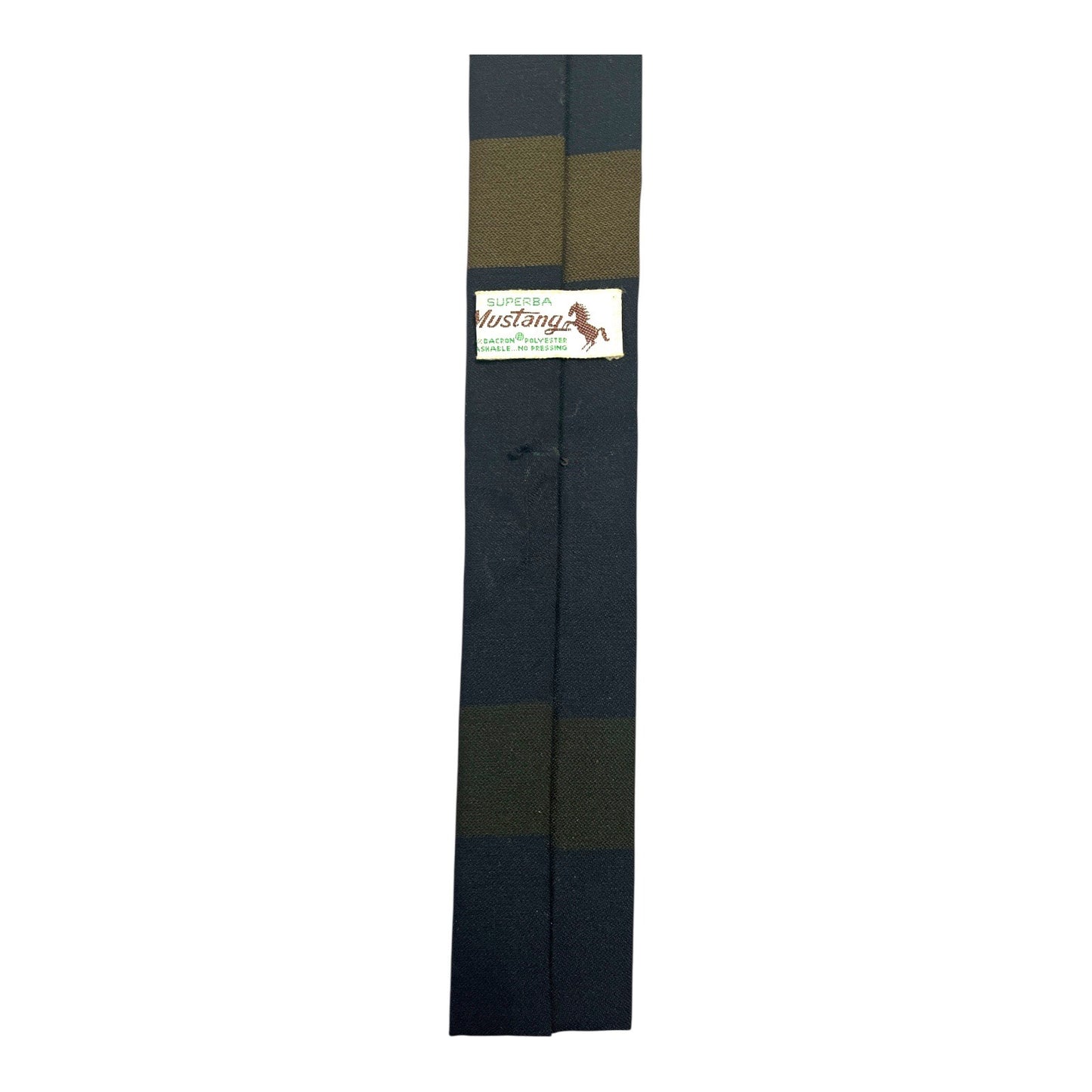 VTG Superba Mustang Men’s Tie – Black Olive Stripe – Slim 1960s