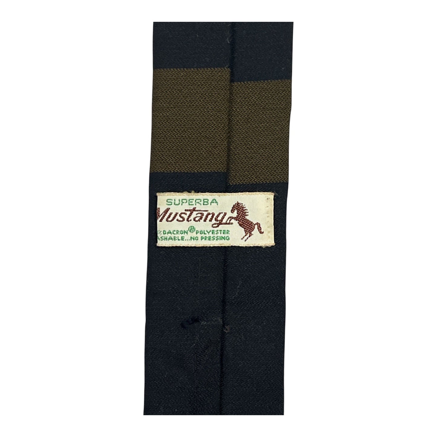VTG Superba Mustang Men’s Tie – Black Olive Stripe – Slim 1960s