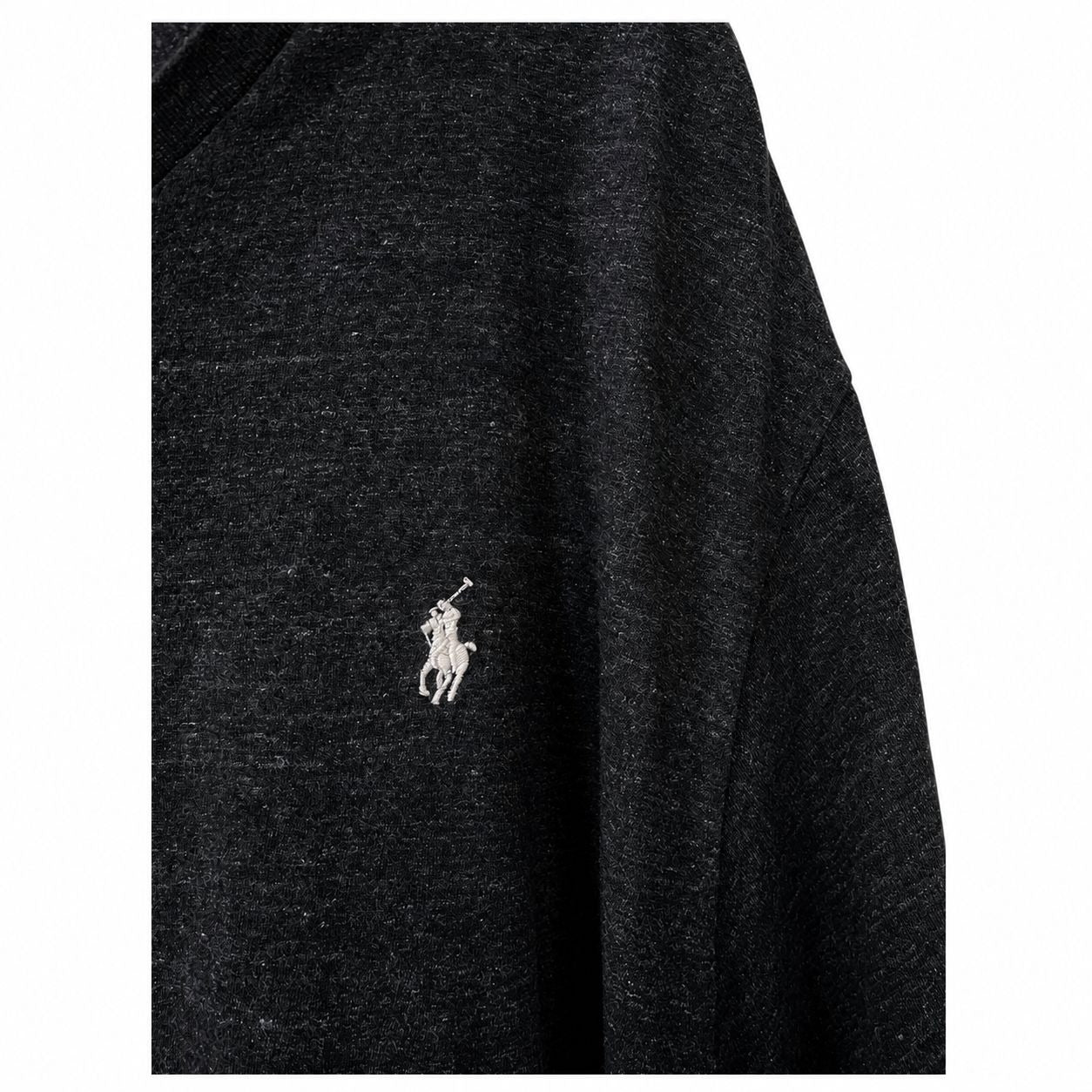 Polo Ralph Lauren Men's V Neck T Shirt 2XB Black Heather Big Tall Cotton Pony Logo
