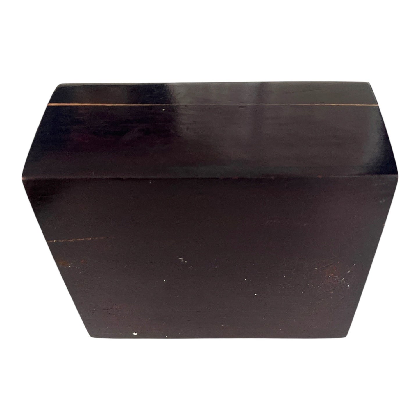 Vintage Hand-Carved Wooden Trinket Box – Floral & Bird Design – Dark Stain